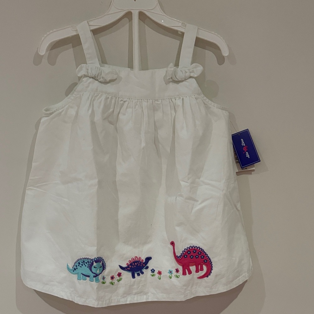 Gymboree White Dinosaur Embroidered Blouse